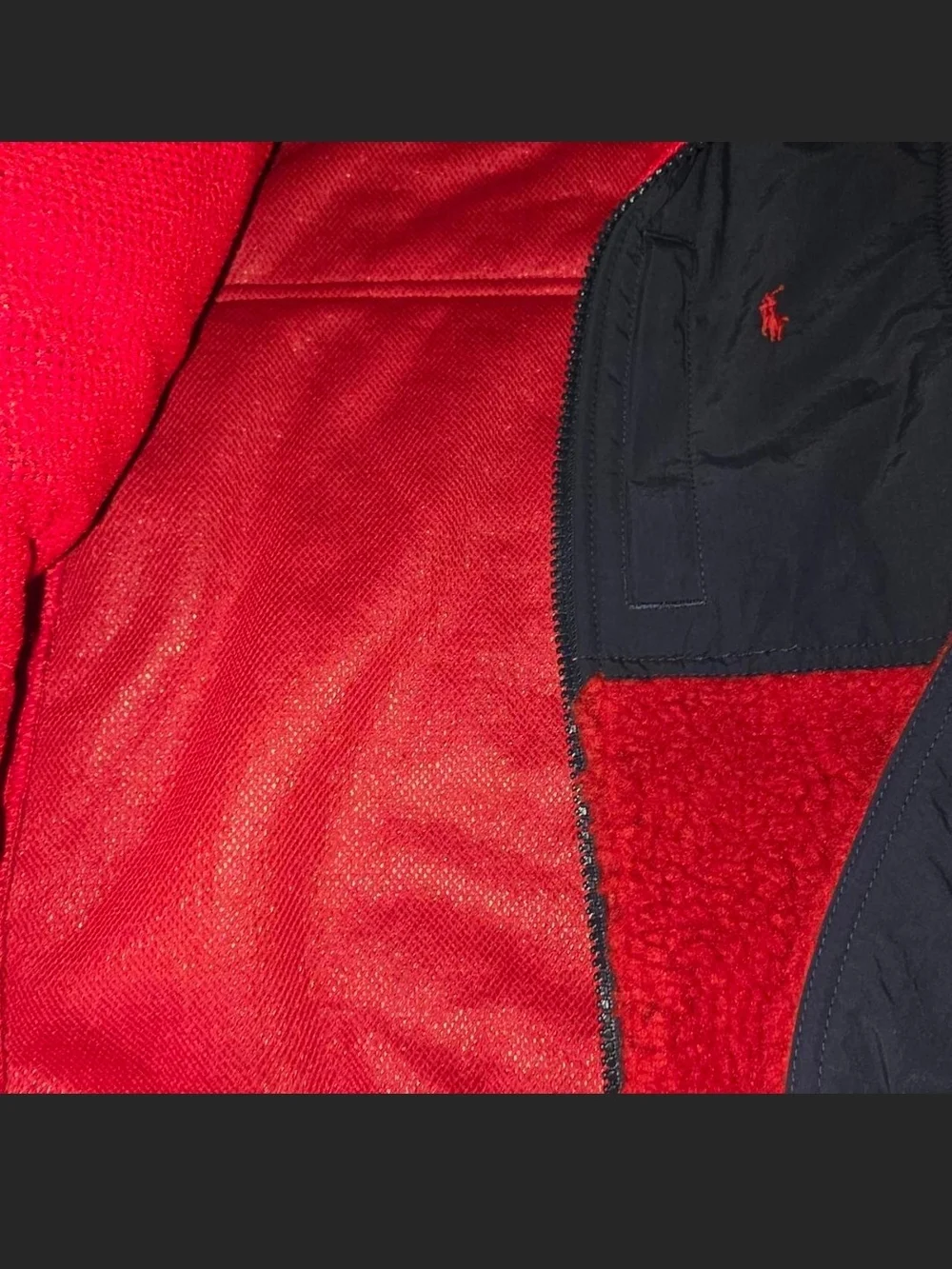 2 Piece Polo Ralph Lauren Red Sherpa Jacket And Pull Over Sweater